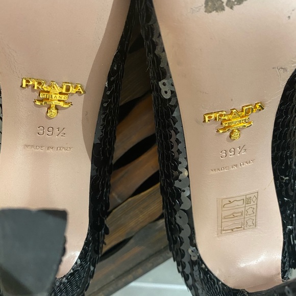 Prada shoes with black sequins and silver color - Picture 7 of 12